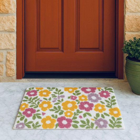 Anti-Skid Fur Door Mat [20in x 32in] | Floral Printed
