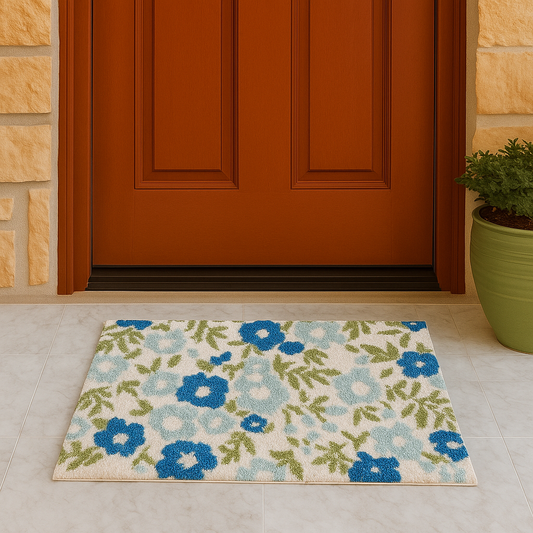 Anti-Skid Fur Door Mat [20in x 32in] | Floral Print