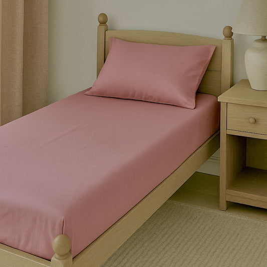 Cotton Percale Bedsheet with Pillow Cover – Single Cot (60 x 90 in) | Certified Pure Cotton