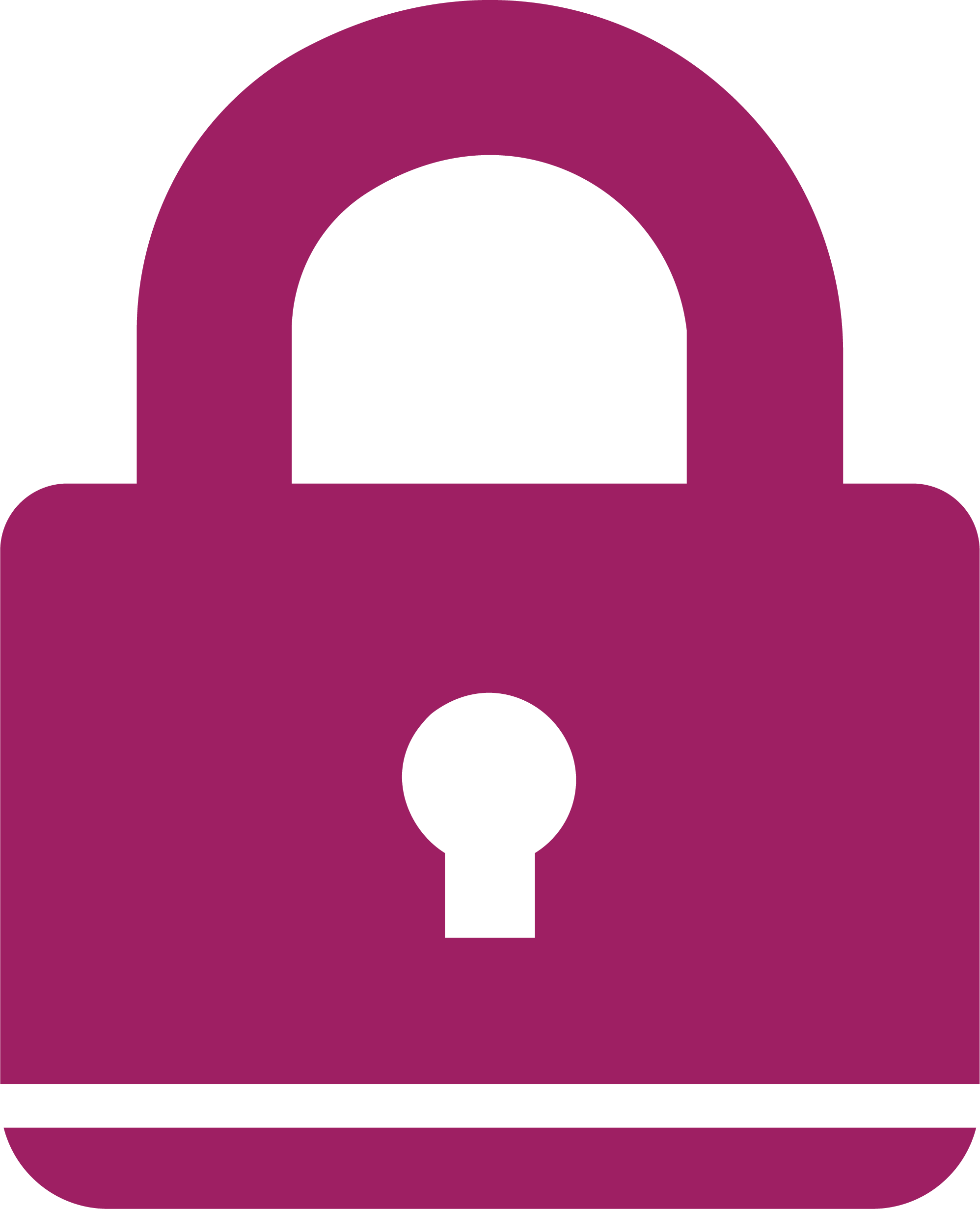 Purple lock icon on a white background